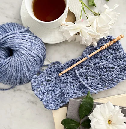 Crocheting with Fluffy